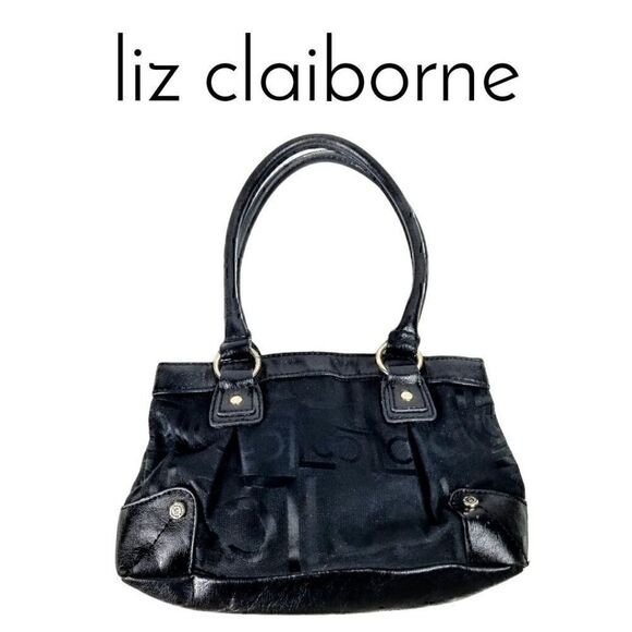 Liz Claiborne Black Signature Logo Mini Satchel Bag - Picture 1 of 13